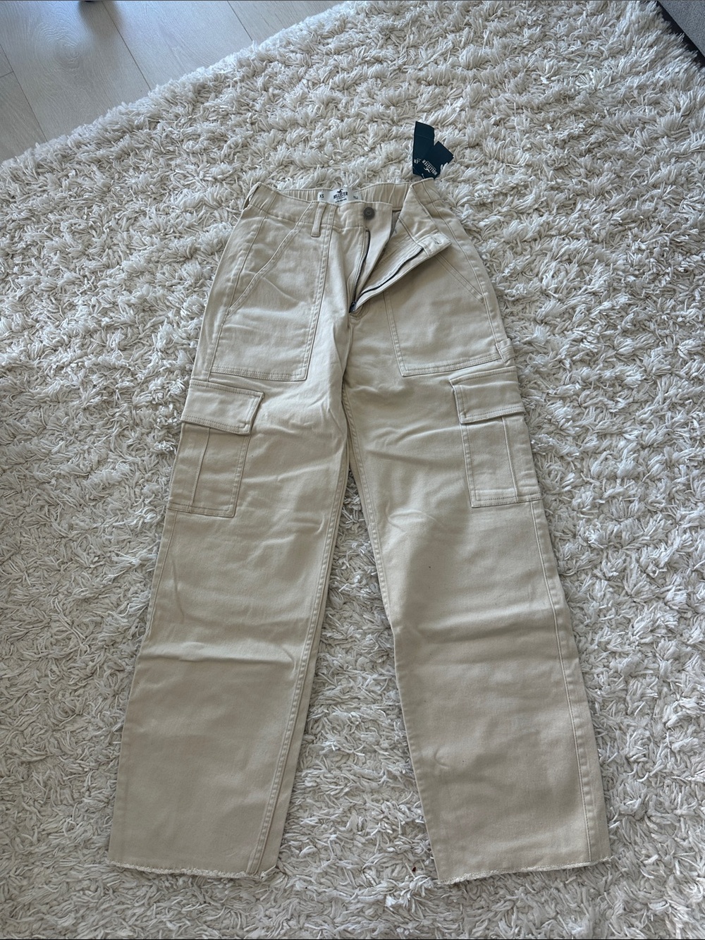 Hollister Women's Cargo Pants in Light Tan